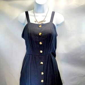 Faux button up high low summer dress size medium